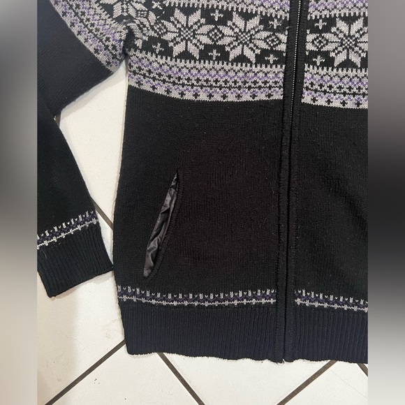 Beams womens full zip sweater hoodie Size Small Faire Isle design - Picture 3 of 6